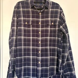 Ralph Lauren Men's Dark Blue Checkered Shirt